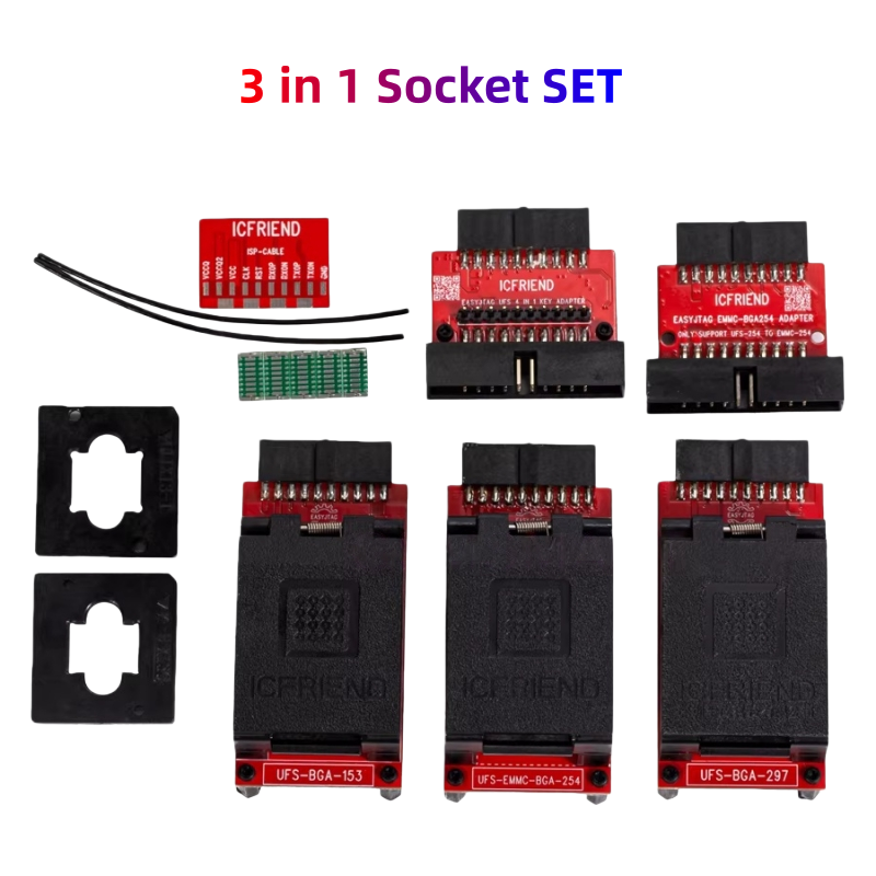 z3x Easy Jtag Plus Box  2025 Version Full Set eMMC Socket BGA153/169 BGA162/186 BGA221 BGA529 BGA254 BGA095