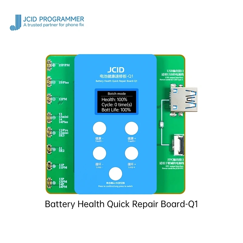 JC Q1 Battery Health Quick Repair Board for iPhone 11-15PM Series Battery Health Data Cycle Modify