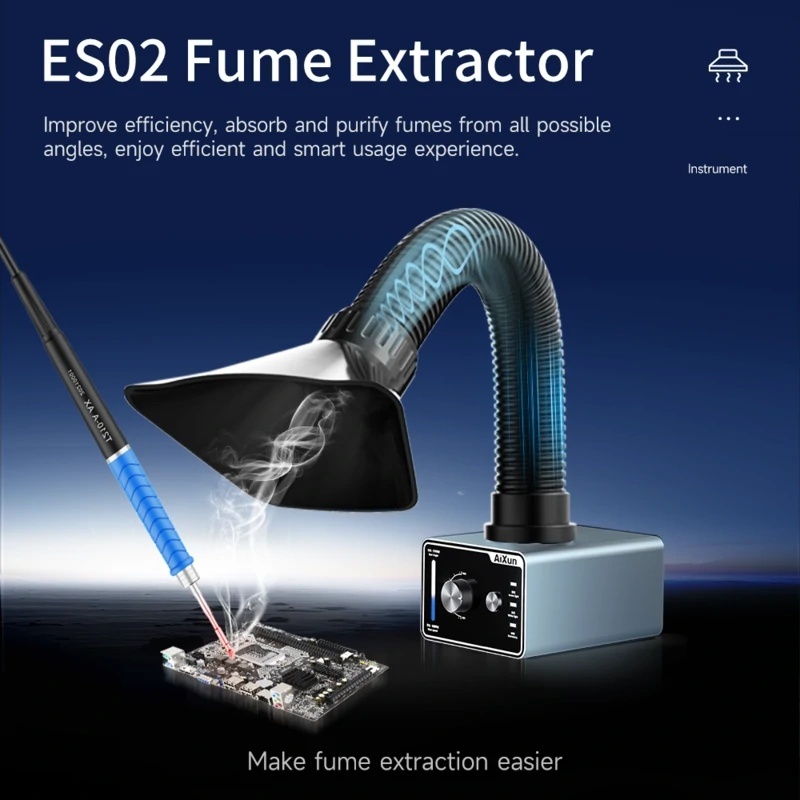 Aixun ES02 Desktop Fume Extractor Soldering Smoke Absorber With LED Light