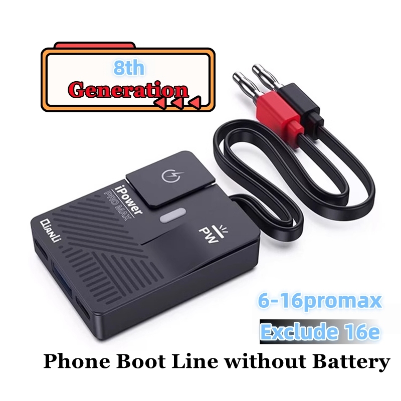 Qianli Toolplus 8th iPower Pro Max Power Cable DC Power Supply Boot Test Line for iPhone 16 15 14 13 12 11 X 8 7 6