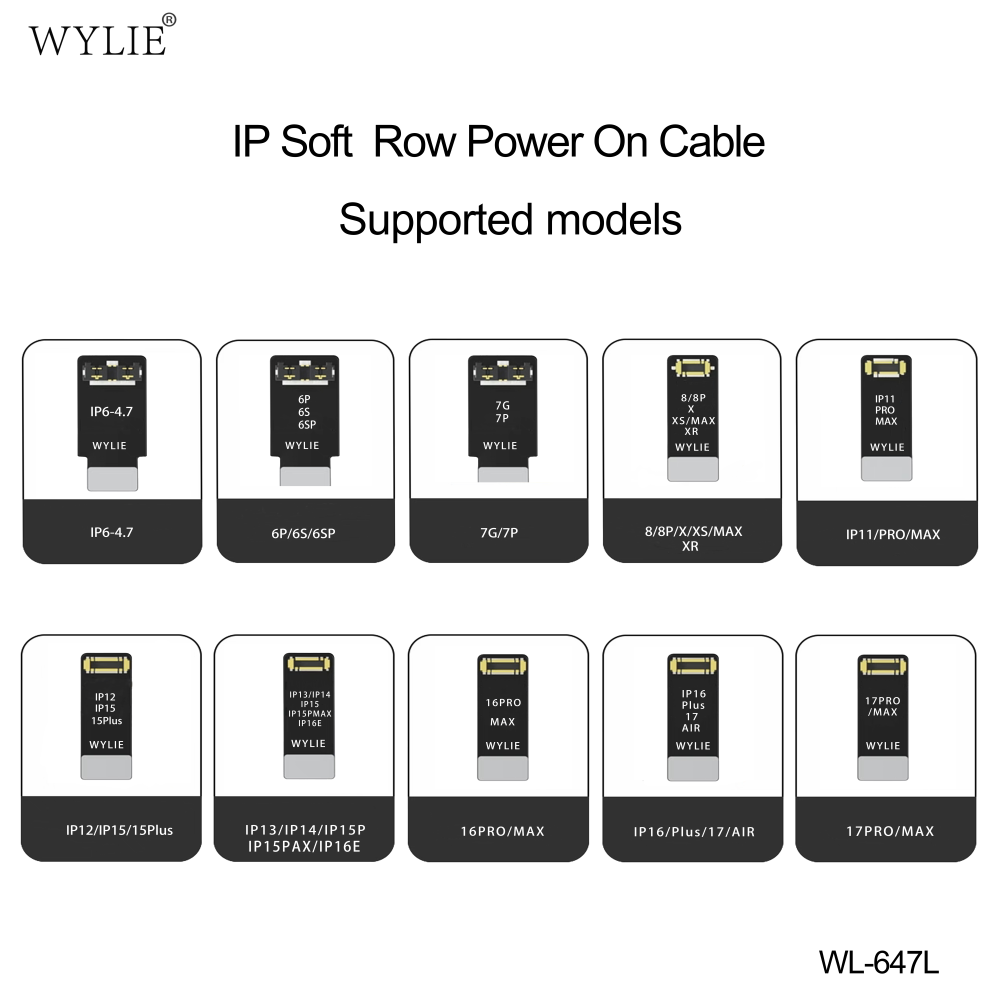 WYLIE WL-647L Power Boot Cable for iPhone 17 16 15 14 13 12 11 X 8 7 6