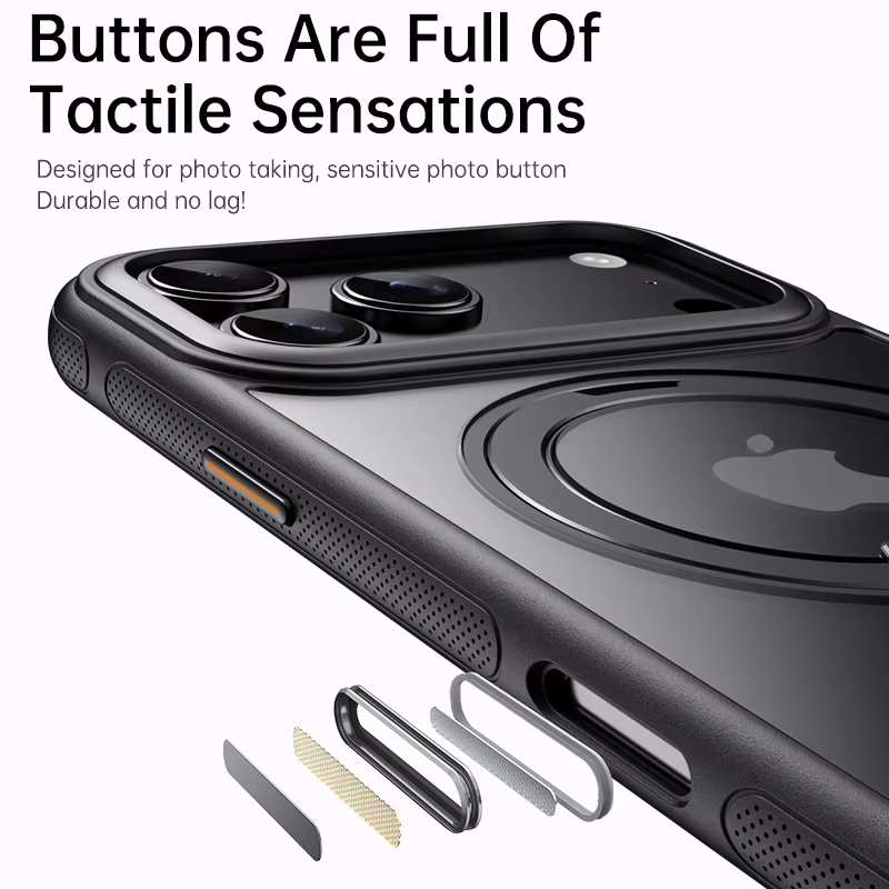 360° Rotation Phone Protective Shell with Magsafe and Camera Button for iPhone 17 16 15 14 13