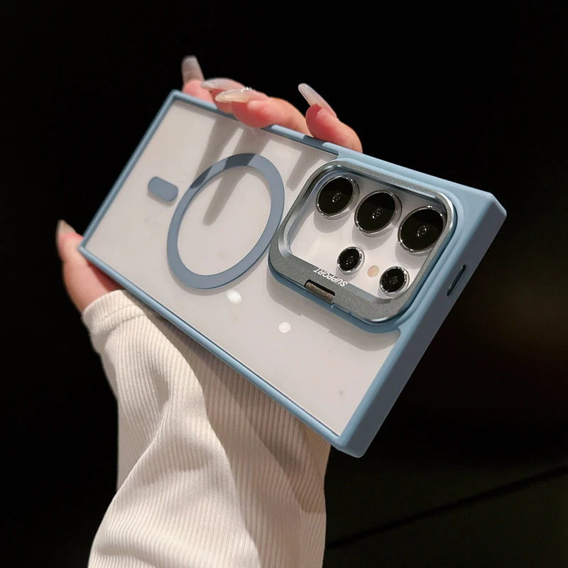 Hard Acryclic Transparent Phone Protective Case with Metal Lens Holder for Samsung S25 S24 S23