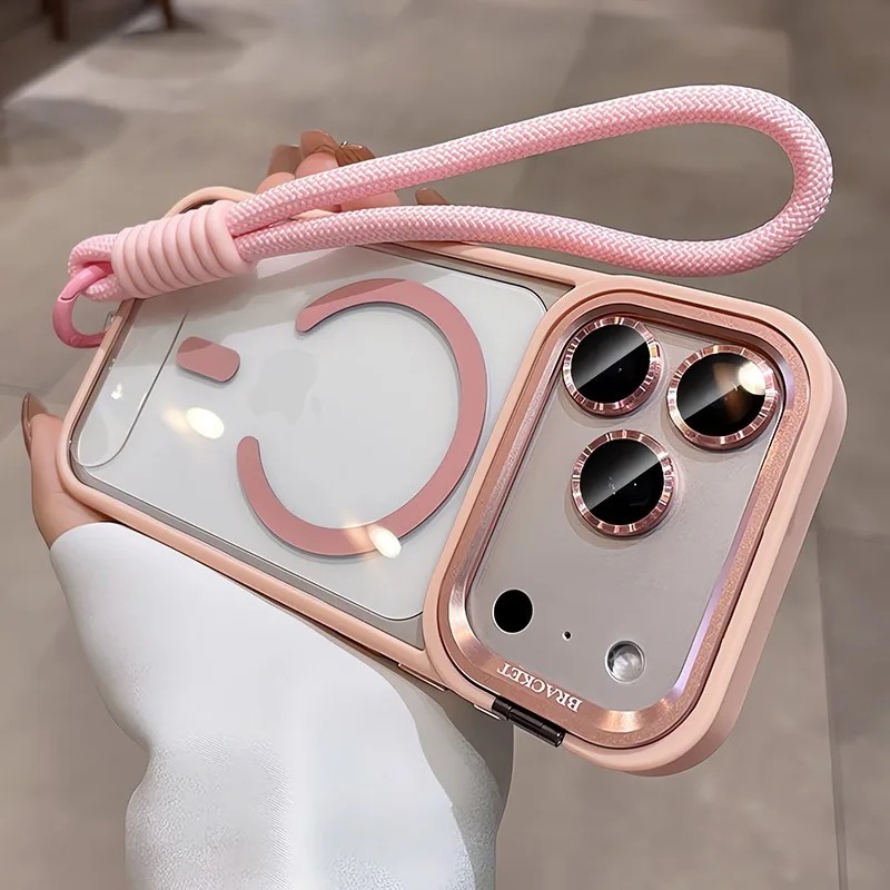 Metal Lens with Lanyard Phone Protective Case for iPhone 17 16 15 14 13 12 11