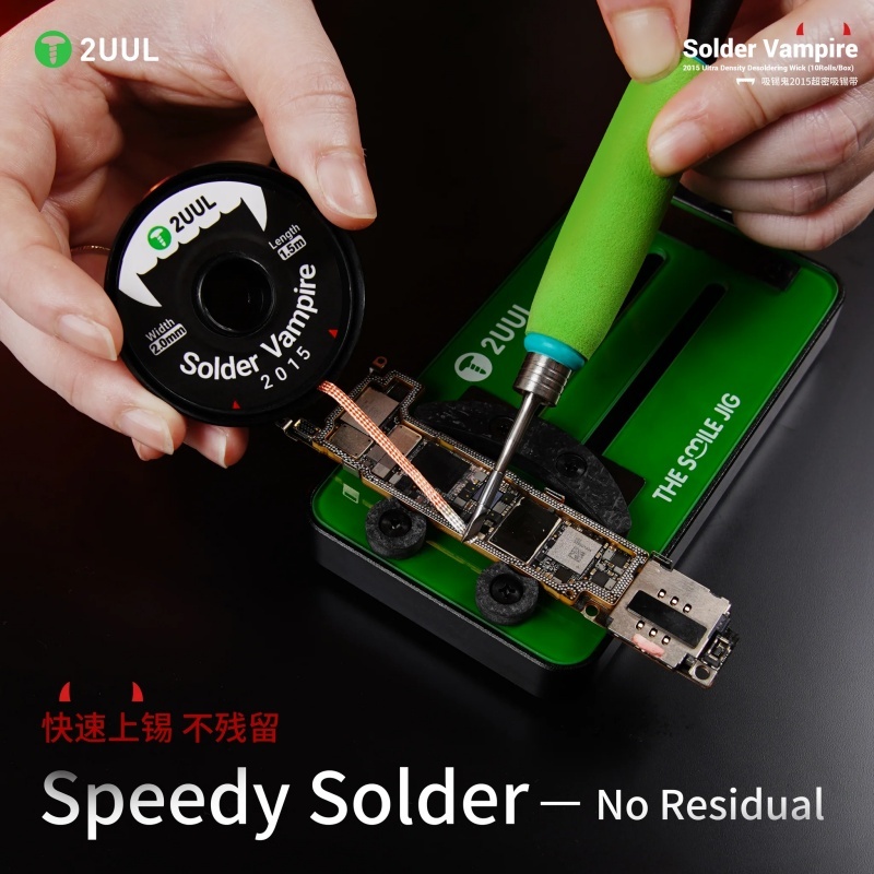 2UUL DW15 Solder Vampire Desoldering Wick 2015 for Motherboard Cleaning Powerful Desoldering Wick