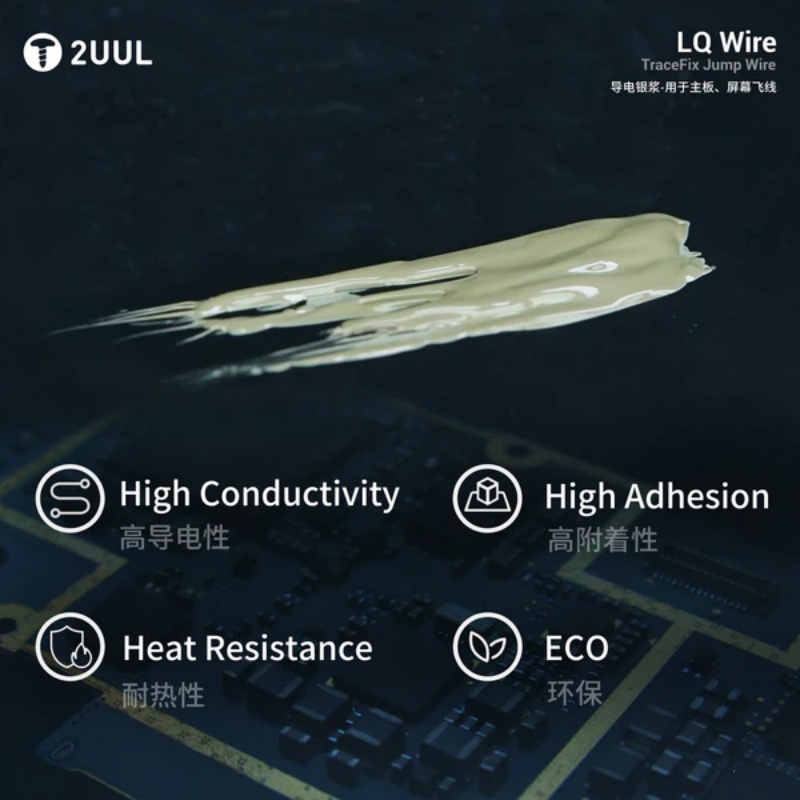 2UUL SC95 LQ Wire Conductive Silver Paste for Mobile Phone Screen Repair for Water Damage Yellowing Circuit Repair Flexible Screen Circuit Conductivity