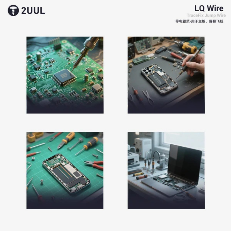 2UUL SC95 LQ Wire Conductive Silver Paste for Mobile Phone Screen Repair for Water Damage Yellowing Circuit Repair Flexible Screen Circuit Conductivity