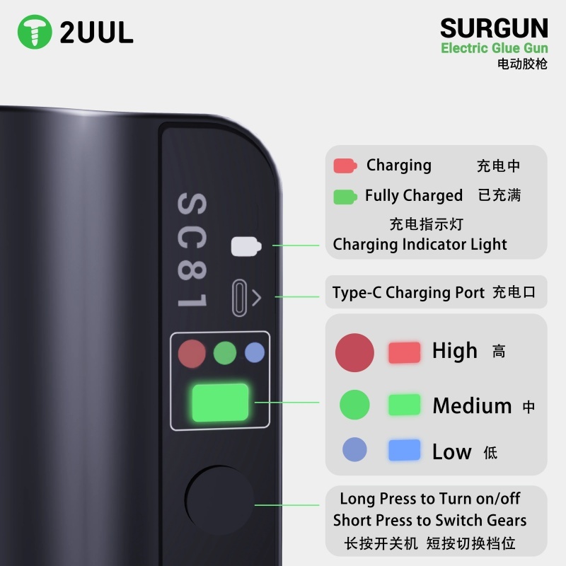 2UUL SC81 one glueto the end precisionin the palm auto release pressure prevent glue overflow suitable for glue inner diameter 17.5mm