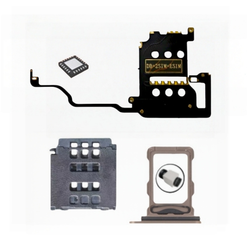 DB MEP Flex Set with Dual Card Tray Support eSim and Sim Installing for iPhone 16pro 16promax