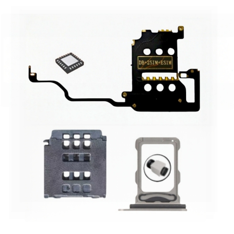 DB MEP Flex Set with Dual Card Tray Support eSim and Sim Installing for iPhone 16pro 16promax