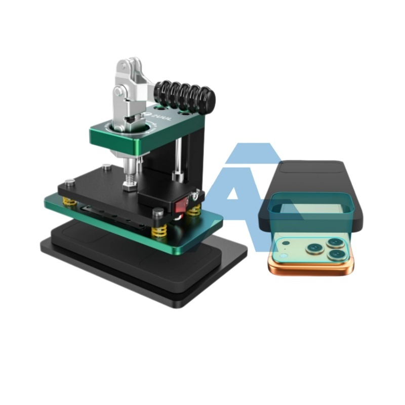 2UUL DA07 Mini Heated Press Station with Flip Down Clamp Rotary Adjustable Screen Pressure Machine for Mobile Phone Repair