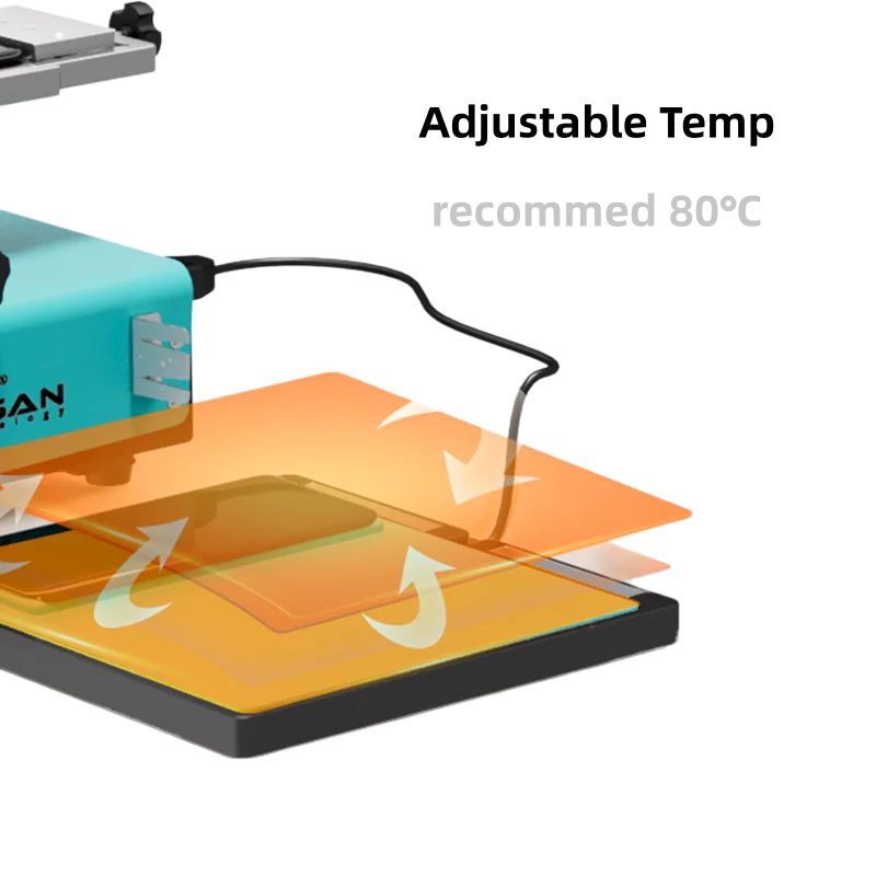 NASAN Rotable LCD Screen Heating Disassemble Tool for OCA Glue Cleans iPhone Samsung Screen Remove
