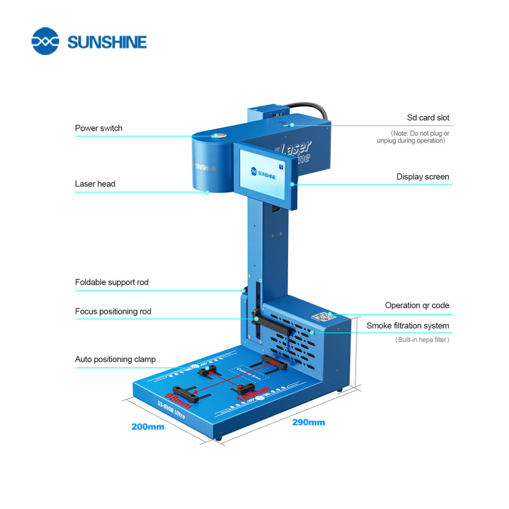 Sunshine SS890B Ultra 10W Laser Machine Auto Focus for iPhone Back Glass Remove