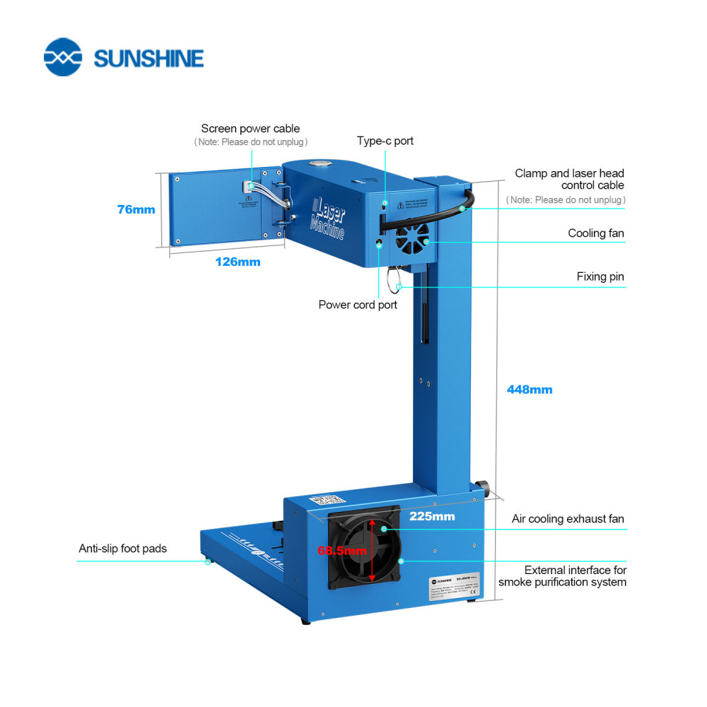 Sunshine SS890B Ultra 10W Laser Machine Auto Focus for iPhone Back Glass Remove