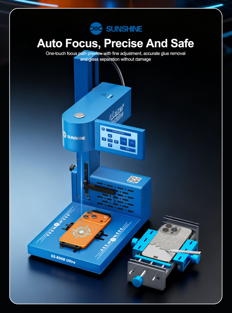 Sunshine SS890B Ultra 10W Laser Machine Auto Focus for iPhone Back Glass Remove