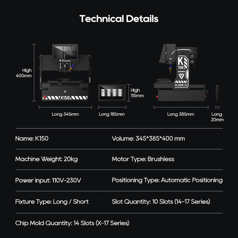 Xwitzeal K150 CNC eSim Cutter Machine Modify eSim to Physical sim Version for iPhone 17promax 16 15promax 14