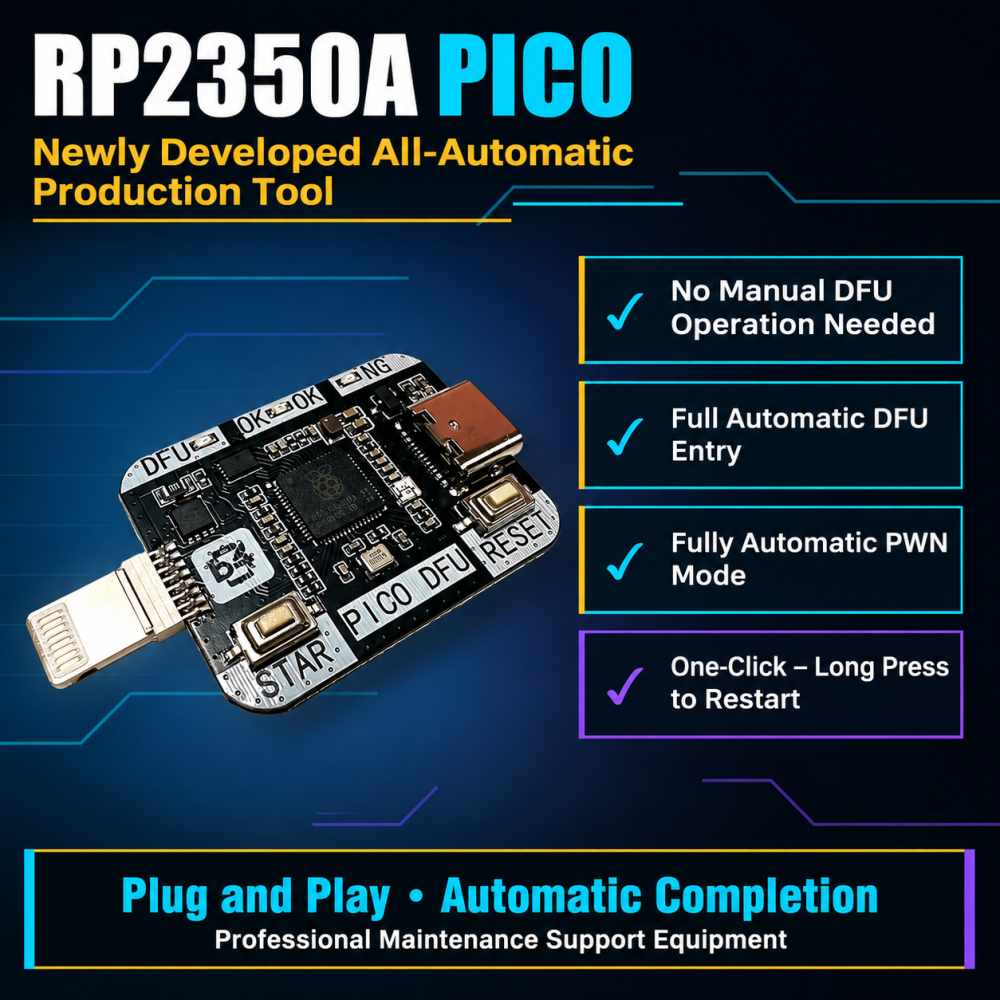 RP2350A Pico Automatic DFU Tool – One-Click PWND Mode Entry for iPhone DFU Flashing and Repair