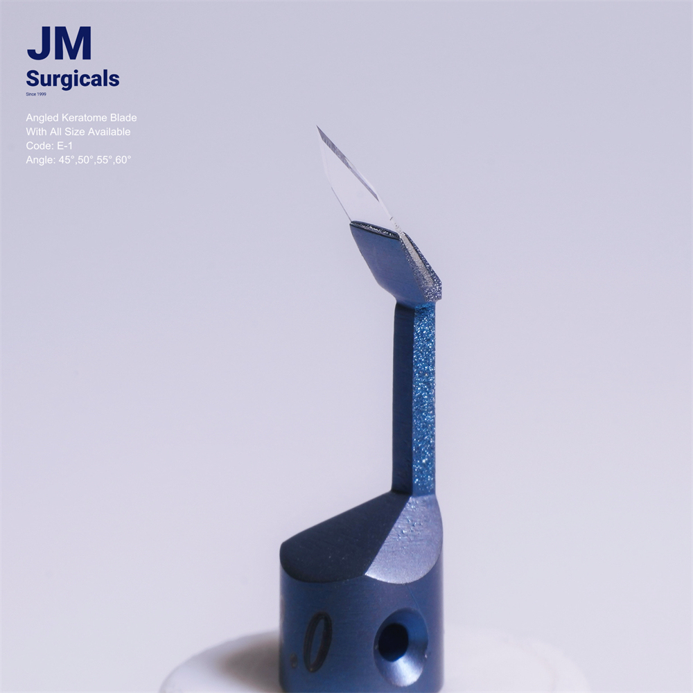 JM Surgicals | Sapphire Surgical Instruments | Angled Keratome Sapphire Blade, Precision Cutting Tool, Model E-1