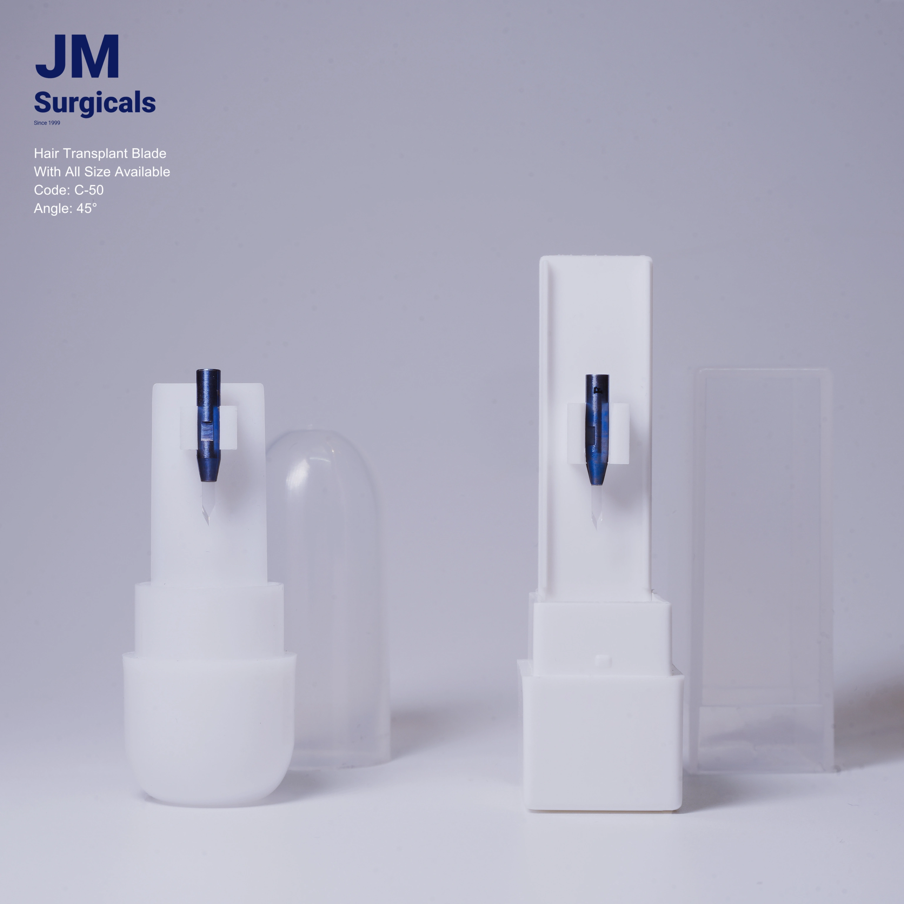 JM Surgicals | 1.15mm Sapphire Hair Transplant Blade C-50 | Precision FUE Blade, Ultra-Sharp, Scalp Microblades