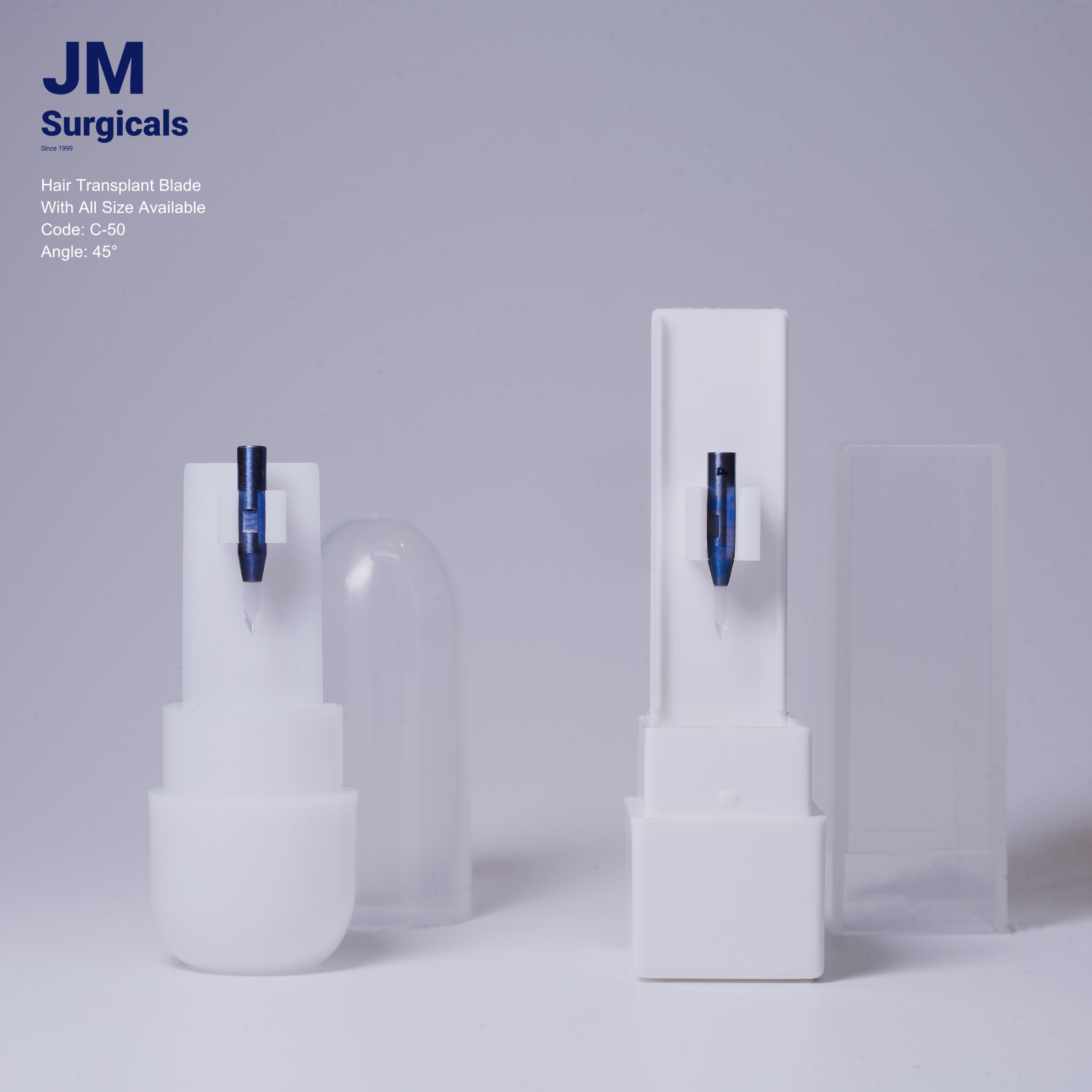 JM Surgicals | 0.75mm Sapphire Hair Transplant Blade C-50 | Precision FUE Blade, Ultra-Sharp, Scalp Microblades