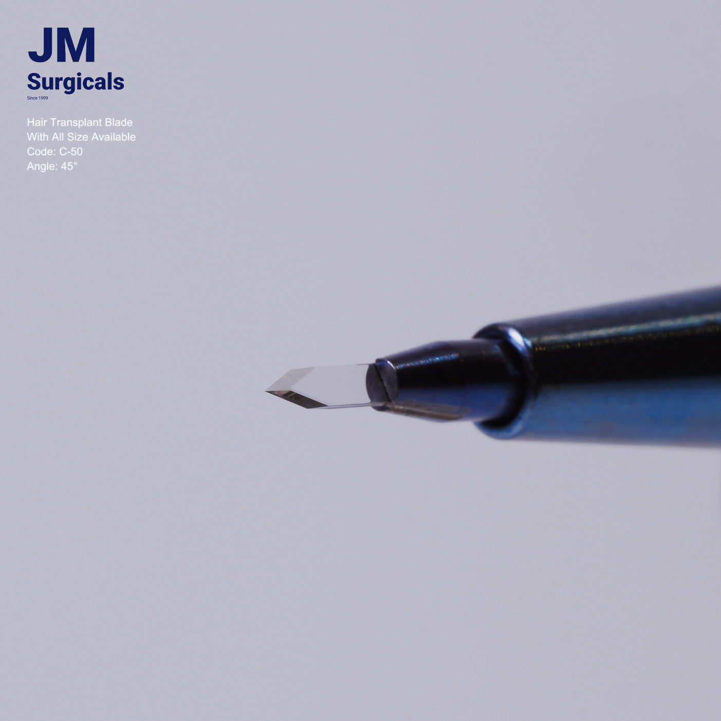 JM Surgicals | 1.7mm Sapphire Hair Transplant Blade C-50 | Precision FUE Blade, Ultra-Sharp, Scalp Microblades