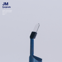 JM Surgicals | Sapphire Surgical Instruments | Angled Crescent Sapphire Blade, Precision Cutting Tool, Model E-2
