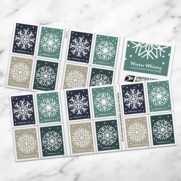 Winter Whimsy Stamps, Book of 20 Forever |Multiple Stamp Designs