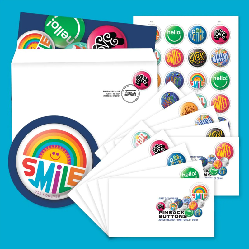 Pinback Buttons Forever Stamp - 2024