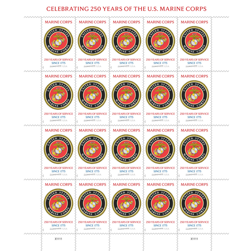 2025 U.S. Marine Corps 250th Stamps,Sheet of 20