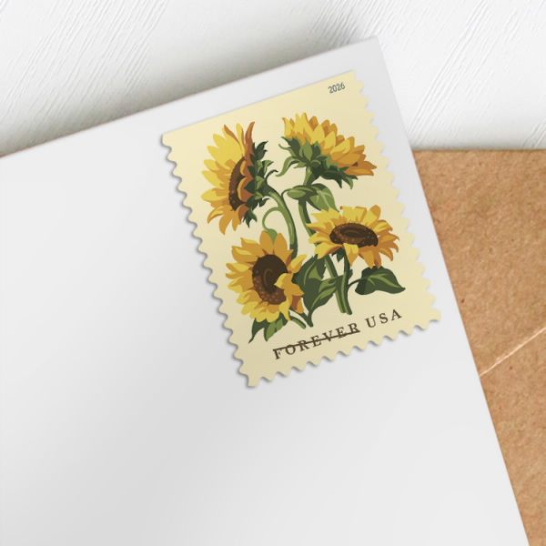 2026 Sunflowers Stamps, Book of 20