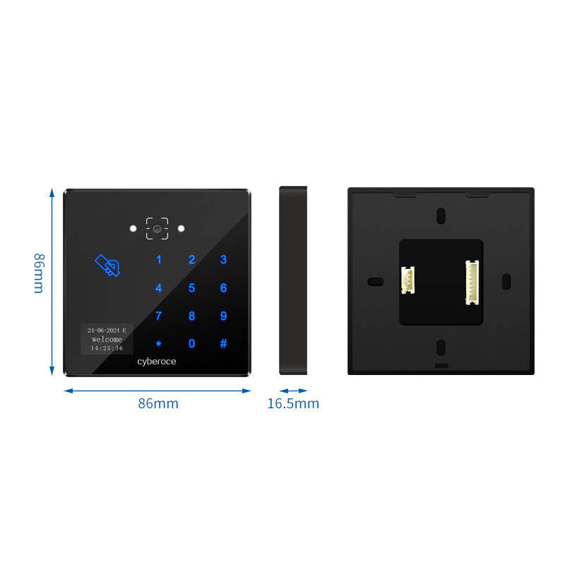 CR06E 86size QR Code Access Control RFID Touch Keypad TCP Multi-Func Smart Reader and access Control