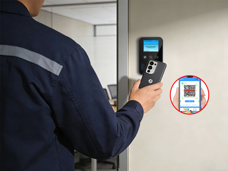 Scan the configuration code generated by the configuration tool with the QR code access control device to complete the setup.