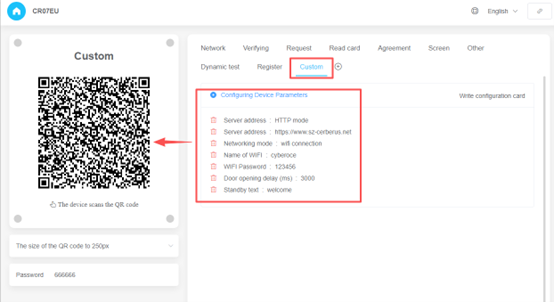 Use the configuration tool to bundle multiple configured options into a custom selection and generate an access control configuration QR code
