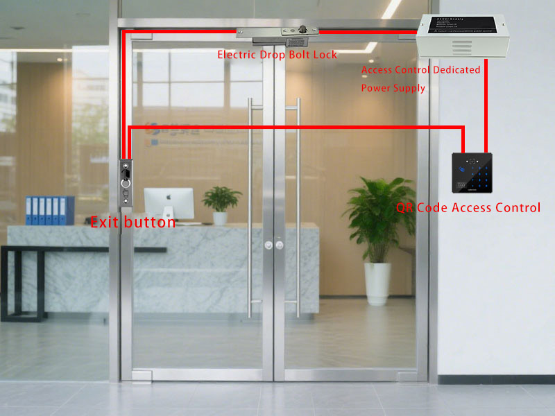 QR Code All-in-One Access Control Topology Diagram