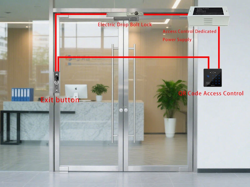 QR Code All-in-One Access Control Topology Diagram