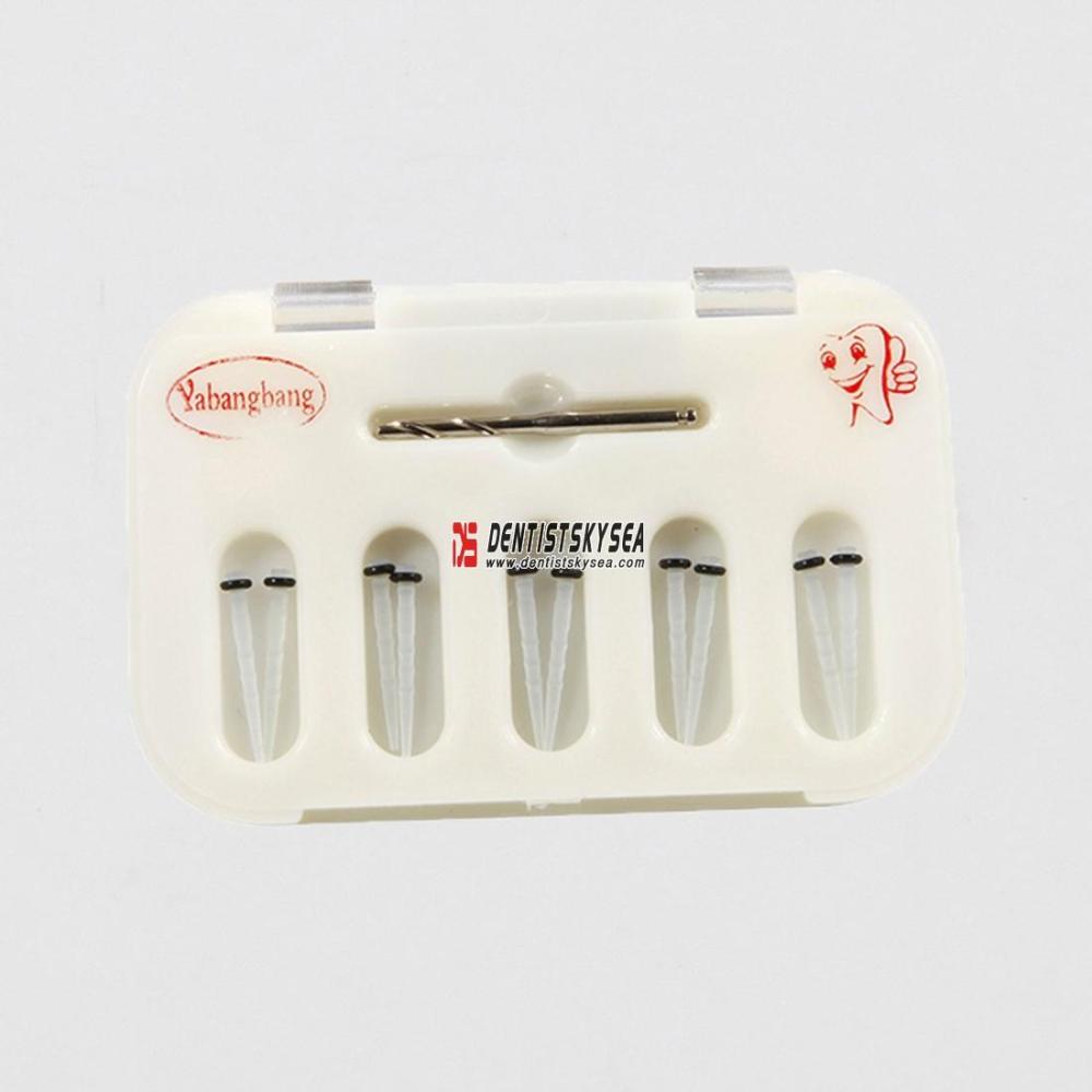 10PCS Dental High-intensity Screw Thread Quartz Resin Fiber Post &amp; 1-Drill