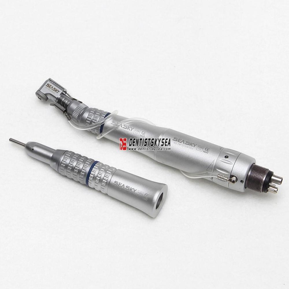 4/2-Hole dental Low Speed handpiece Contra Angle Straight Handpiece Kit + Air Motor YP 