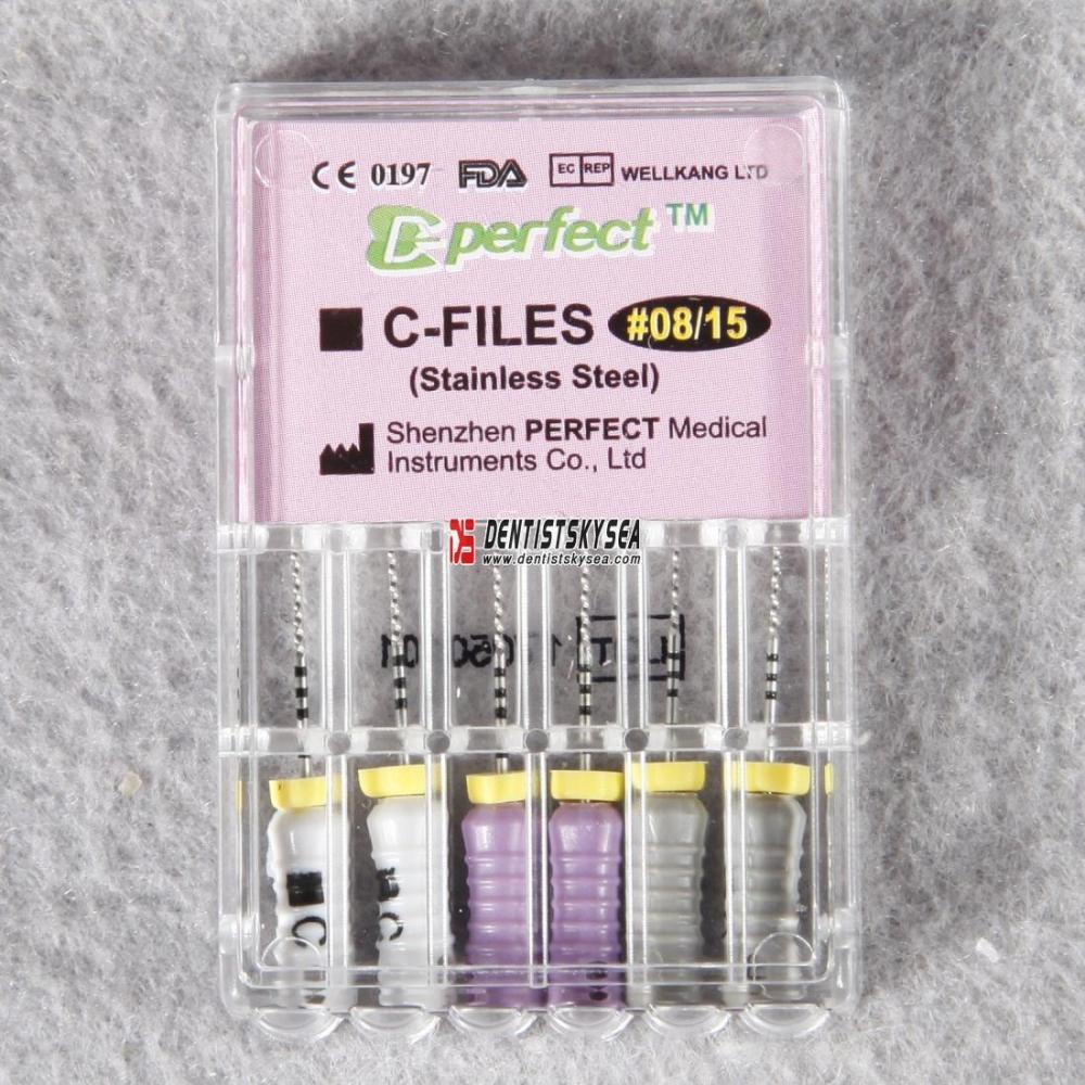 1 Pack Dental Endodontic Root Canal Stainless Steel C Files 25mm for Hand Use