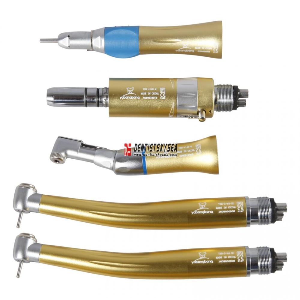 2*NSK Style Dental High Speed Handpiece +1*Low Speed Kit E-Type 4-H Golden
