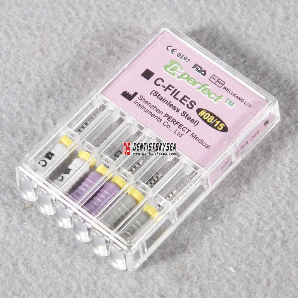 1 Pack Dental Endodontic Root Canal Stainless Steel C Files 25mm for Hand Use