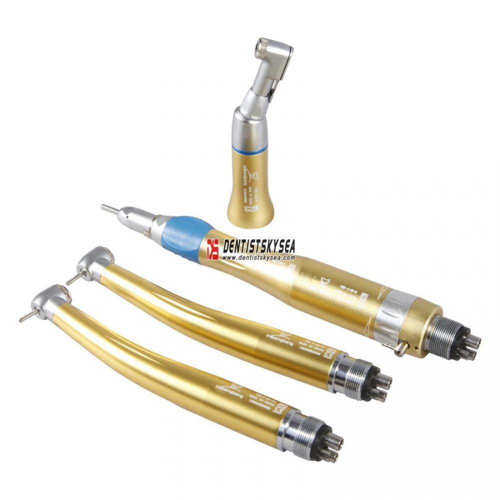 2*NSK Style Dental High Speed Handpiece +1*Low Speed Kit E-Type 4-H Golden