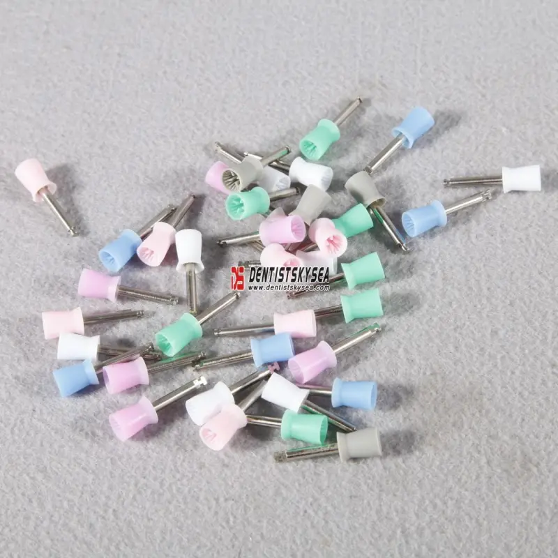 100pcs Dental Prophy Cup Rubber Polish Polishing Tooth Latch Type Mixed Color