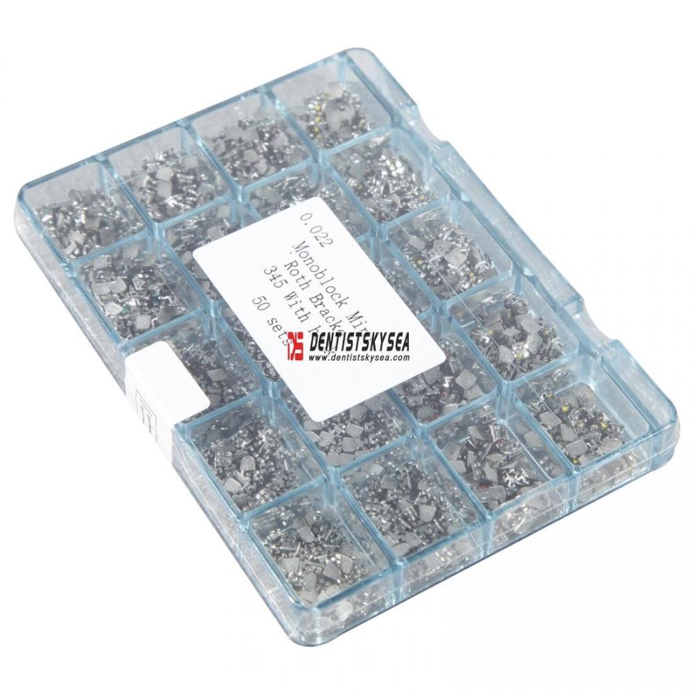 Dental Metal Orthodontics Monoblock Brackets MINI Roth.022 345 Hooks