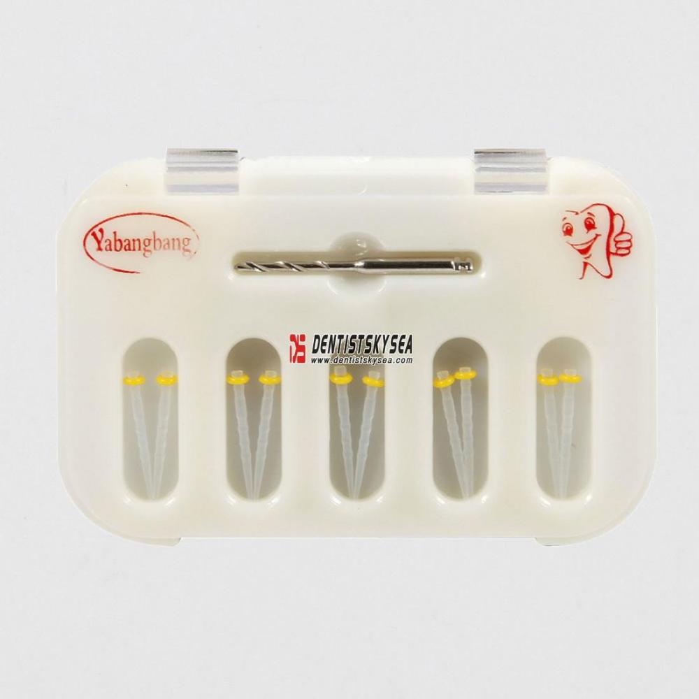 10PCS Dental High-intensity Screw Thread Quartz Resin Fiber Post &amp; 1-Drill