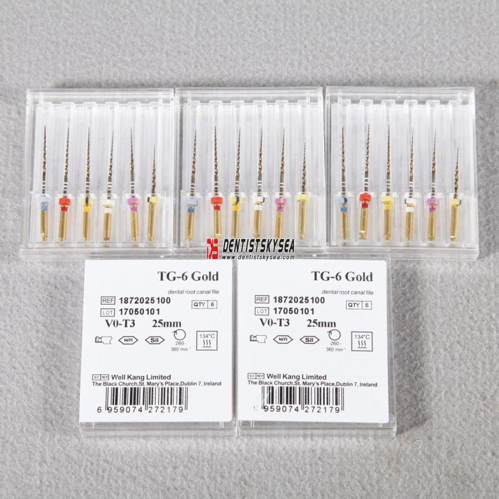 6pcs Protaper Dental Endodontics Treatment Endo Niti Files Rotary V0-T3 Tips