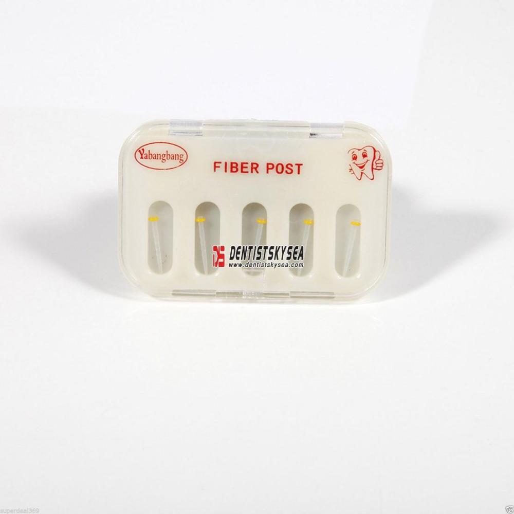 5pcs/box Dental Oral Glass Fiber Post Straight Pile Screw Thread Quartz