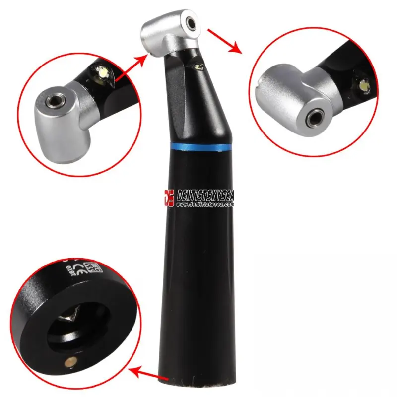 Dental LED Low Speed Fiber Optic Contra Angle E generator Handpiece YH golden pink black