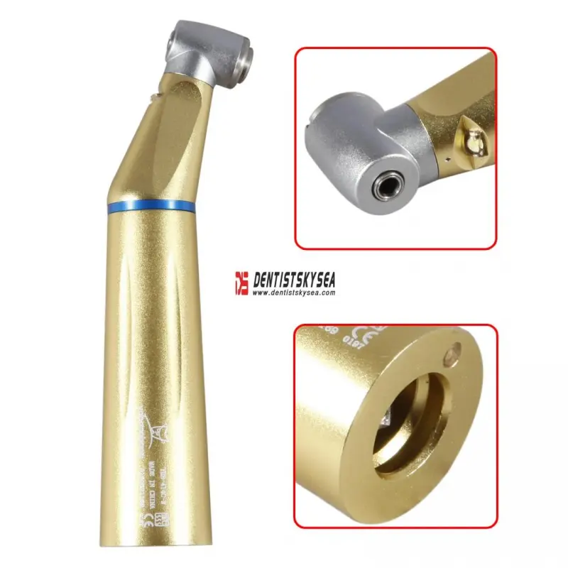 Dental LED Low Speed Fiber Optic Contra Angle E generator Handpiece YH golden pink black