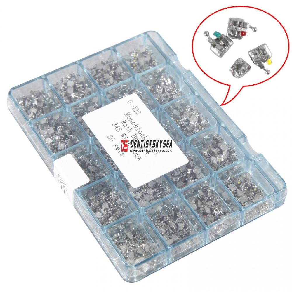Dental Metal Orthodontics Monoblock Brackets MINI Roth.022 345 Hooks