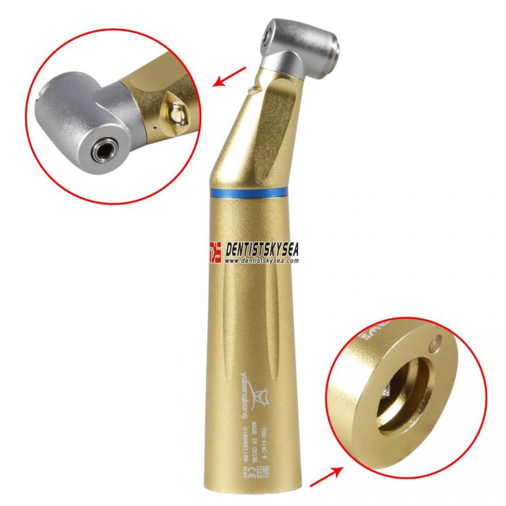 Dental LED Low Speed Fiber Optic Contra Angle E generator Handpiece YH golden pink black